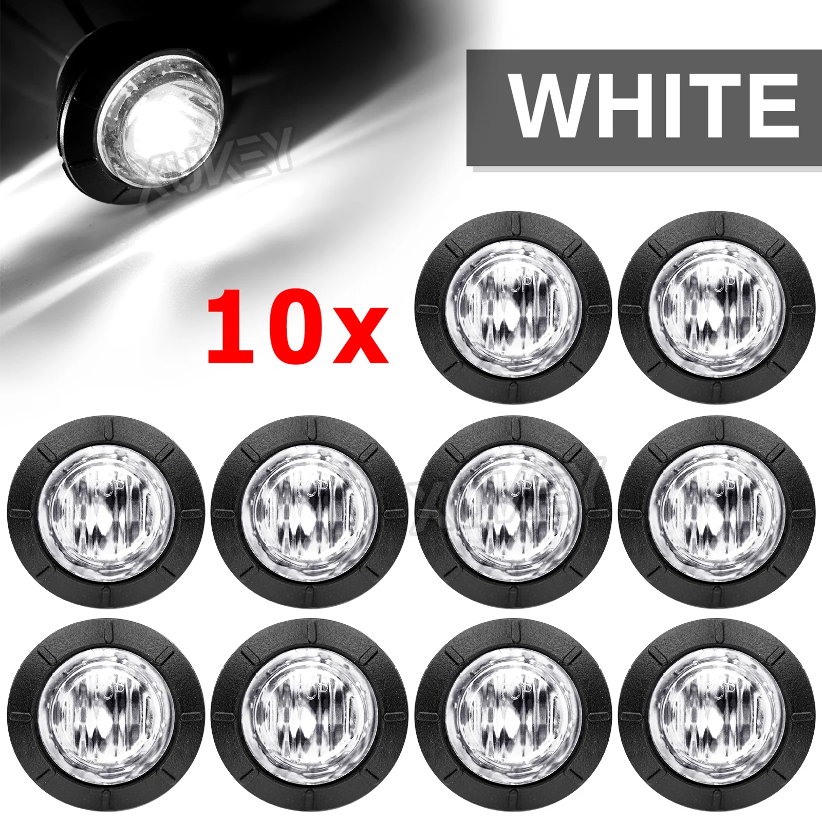 

6/10x 12V 24V RED Боковой мини-круглый светодиодный габаритный фонарь 3/4 дюйма Грузовик Прицеп Лодка Трактор Караван ATV UTV RV Шасси Решетка Сигнальная лампа