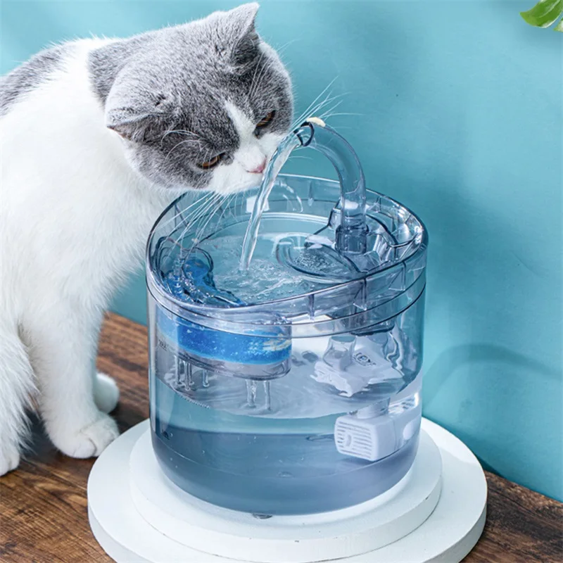 

2L Intelligent Cat Water Fountain with Faucet Dog Water Dispenser Transparent Drinker Pet Drinking Filters Feeder Motion Sensor