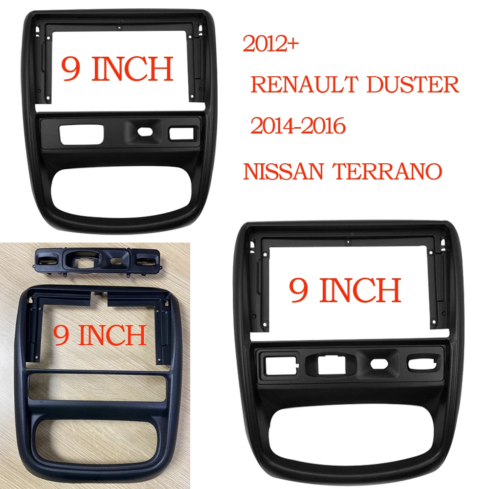 Double Din 9 Inch Car Radio Installation GPS Mp5 ABS PC Plastic Fascia Plane Frame for RENAULT Dacia Duster 2012-2014 Dash Kit