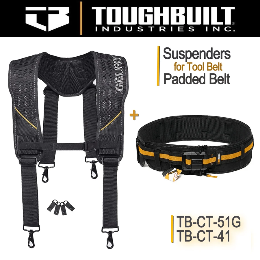 

Инструмент для шитья ToughBuilt, ремень с подкладкой, сверхпрочная пряжка, удобный плечевой ремень из вспененного материала