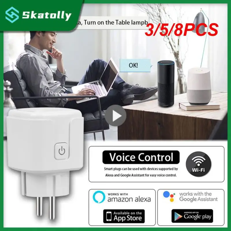 

3/5/8PCS Smart Socket Aimore App Control Wifi Eu Plug Timing 16a Wireless Socket Smart Wireless Outlet