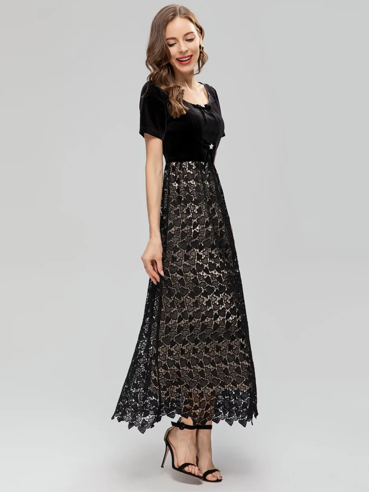 Женское бархатное платье средней длины SEQINYY летнее весеннее новое модное