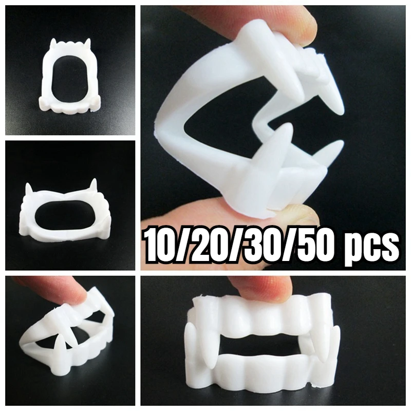 Выдвижные Зубы вампира, украшение на Хэллоуин, Дракула, поддельные зубы, клыки монстра оборотенка, косплей-костюм, реквизит для взрослых и детей, новинка