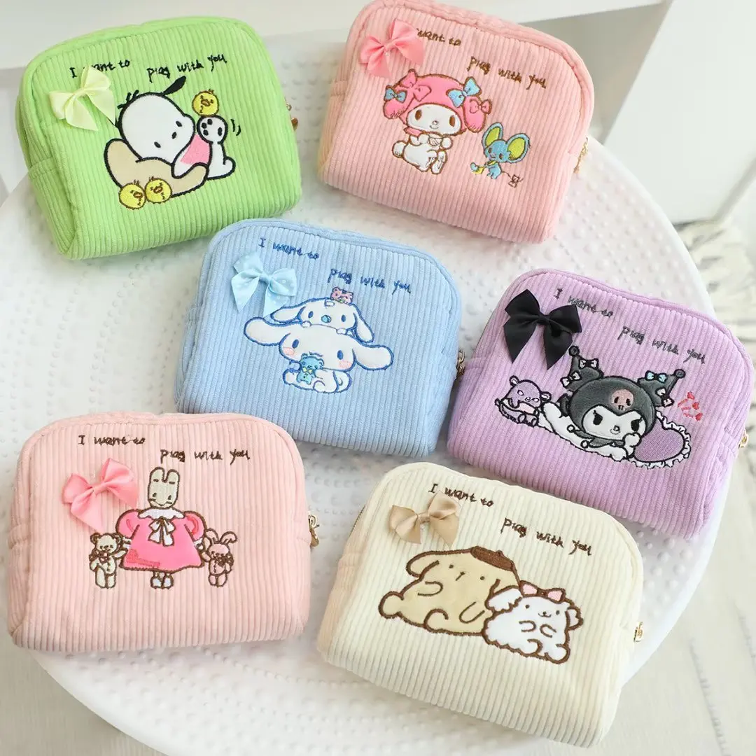

Мультяшная портативная дорожная сумка для туалетных принадлежностей Sanrio, многофункциональный кошелек для монет, Портативная сумка для хранения гигиенических прокладок