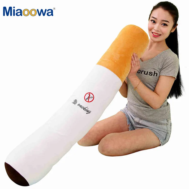 30-110cm Funny Smoking Cylindrical Sleeping Cigarette Pillow Smulation Plush Toys Fashion Boyfriend Birthday Gift
