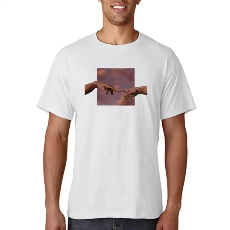 

Oversized Women Tshirt Michelangelo Printing Ulzzang Aesthetic T-shirt Harajuku 2022 Summer pink Drawing Short Sleeve O-neck Top