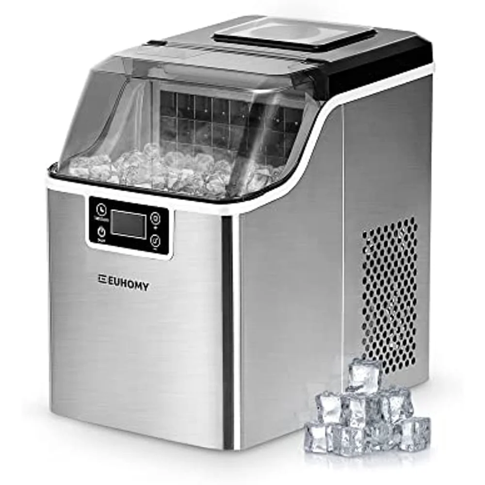 

Ice Maker Machine Countertop, 2 Ways to Add Water, Self-Cleaning Portable Compact Ice Cube Maker with Ice Scoop & Basket