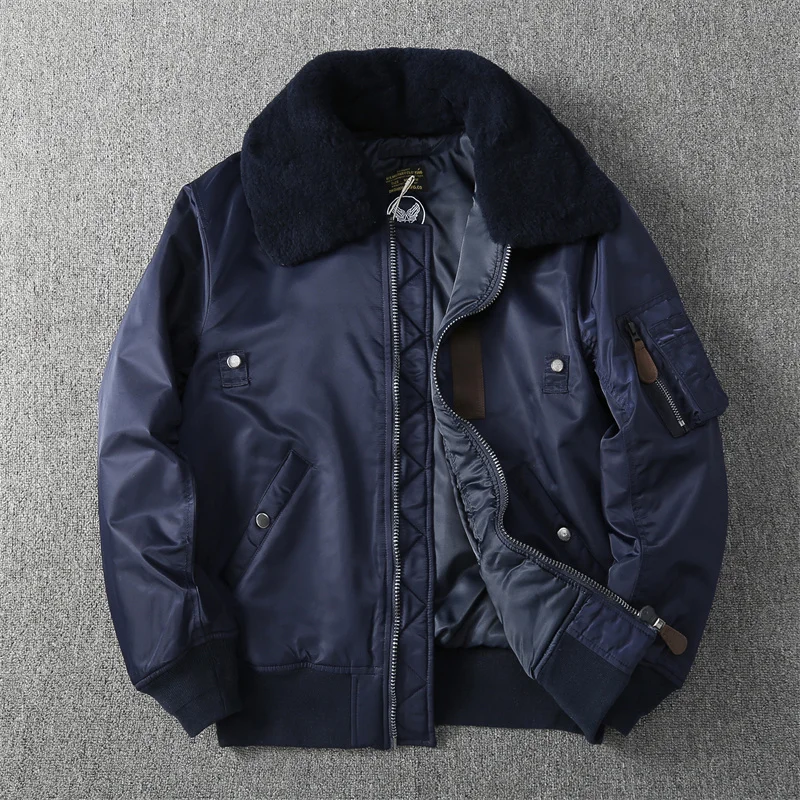 

Men's Winter Casual Jackets Wool Collar Thick Outerwear Vintage Style Motorcycle Cargo Jackets Fashion Outdoor Windproof Coats