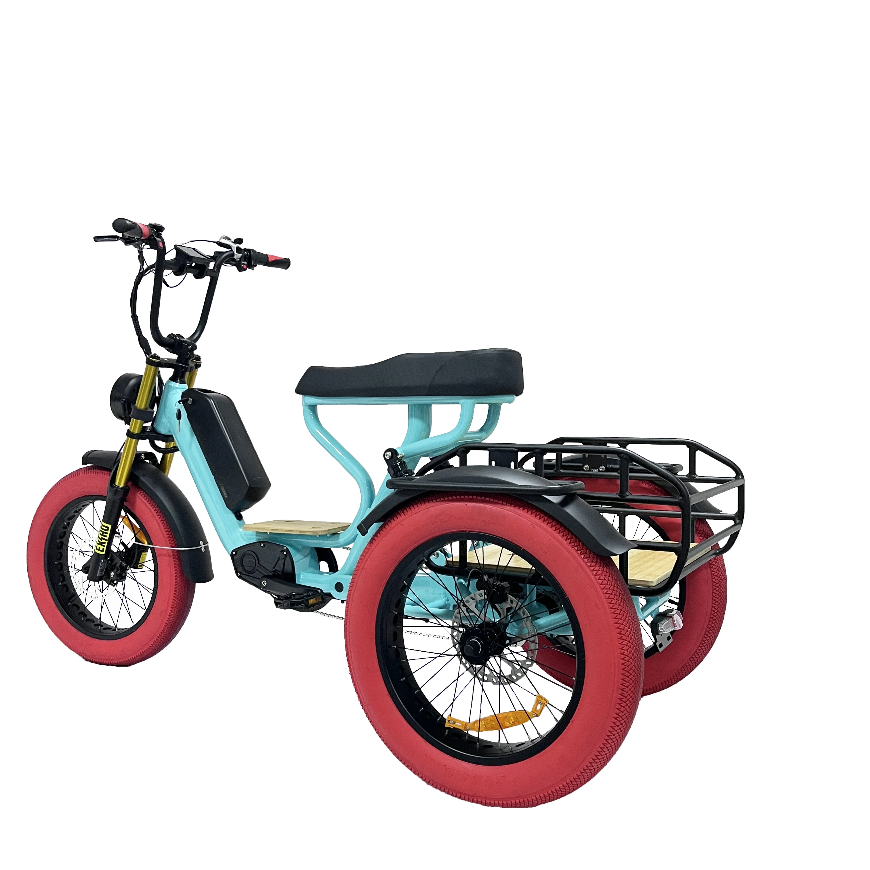 Трехколесный электрический велосипед с полной подвеской OTM задний приводной