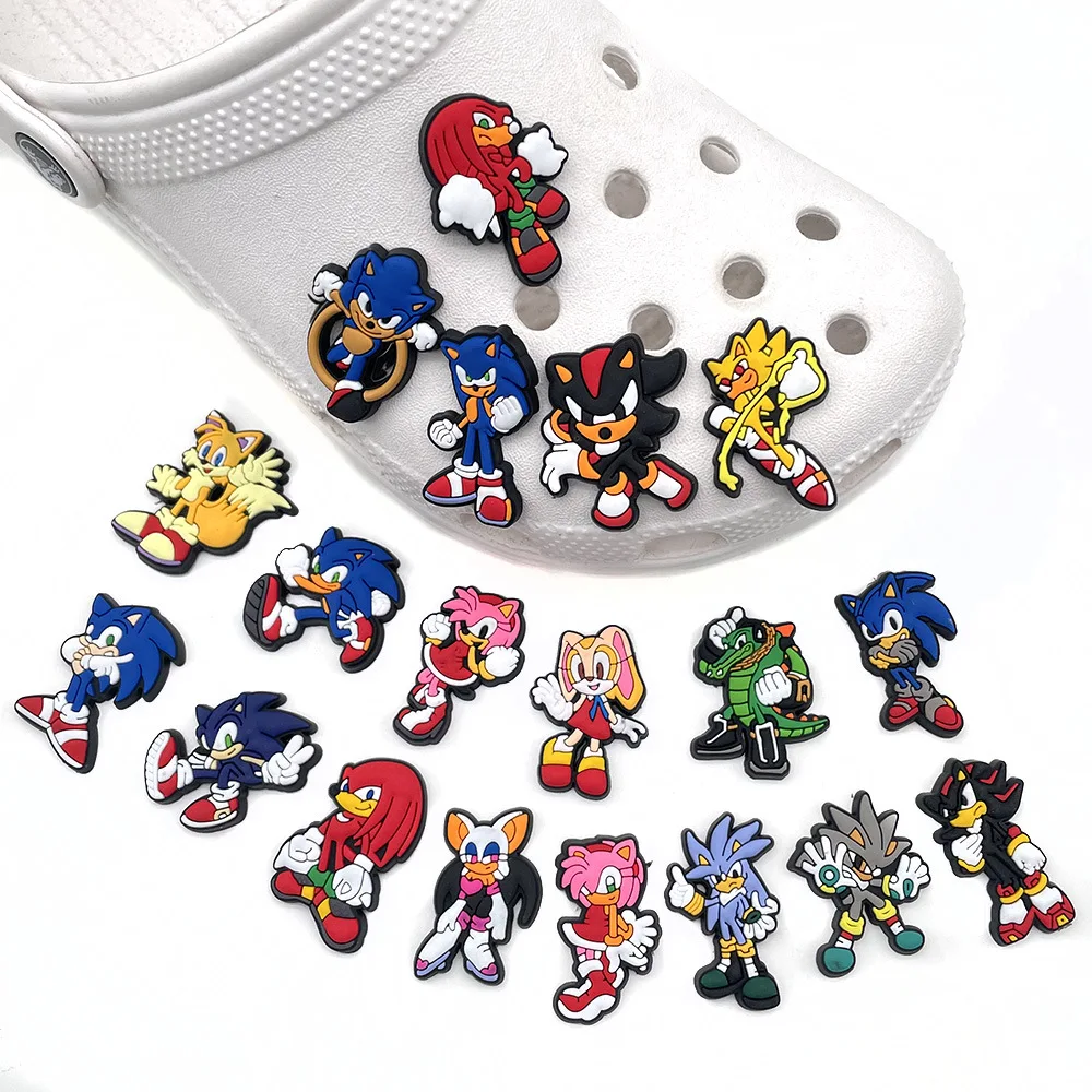 

20pcs/set anime character shoe charms cute cartoon pvc shoe accessories decorative croc charms buckle jibz gift for kids