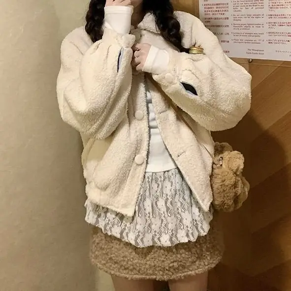 Голубое двустороннее замшевое теплое пальто из овечьей шерсти осенне-зимнее