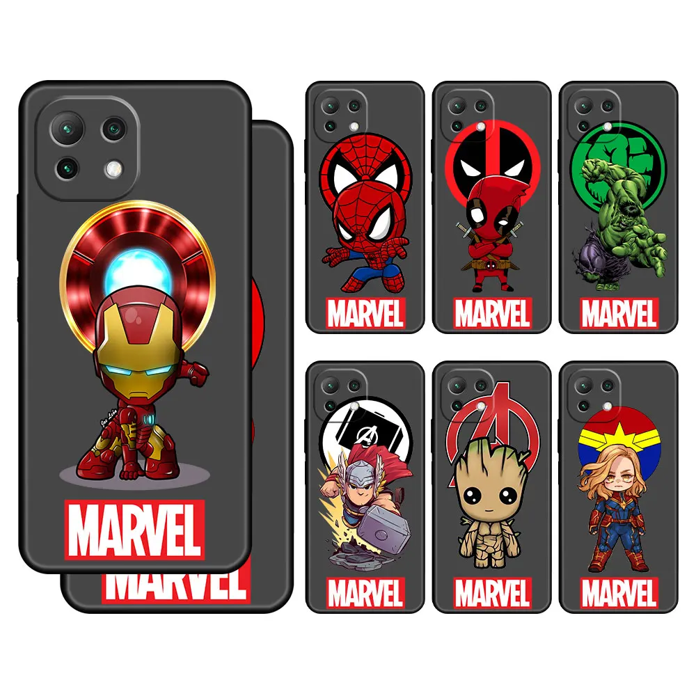 

Casing Silicone Celular Case Coque for Xiaomi Redmi Mi 11 10T 11T Lite Pro Note K40 K50 12 12X Marvel Hero Captain America