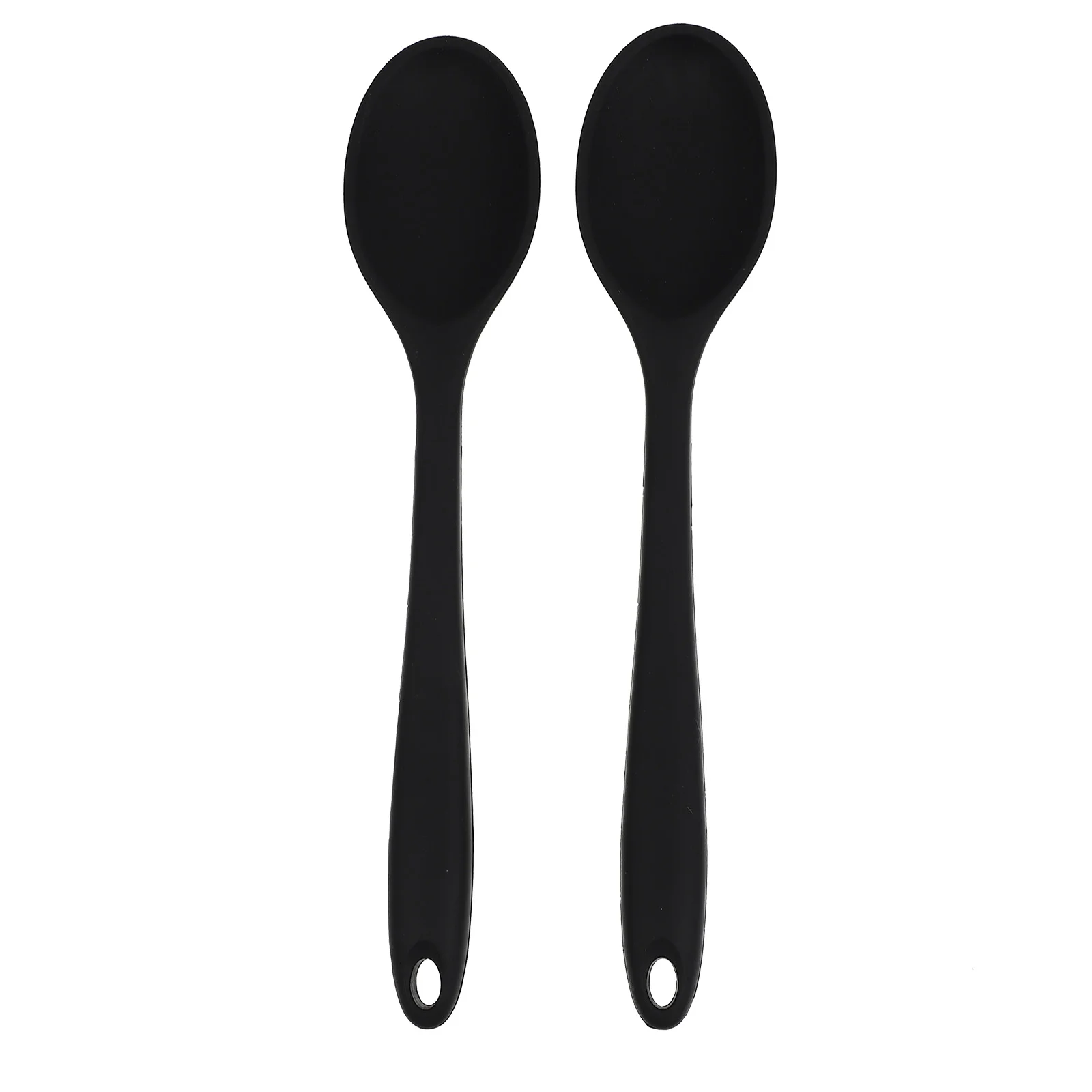 

2pcs Kitchen Spoons Soup Spoons Cooking Spoons Salad Spoons (Black)