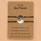 Браслет для влюбленных 2 шт.компл. AB, Шарм-подвеска Инь Янь, плетеная ручка, подарок на день Святого Валентина, ювелирные изделия для пар, подарок для лучшего друга