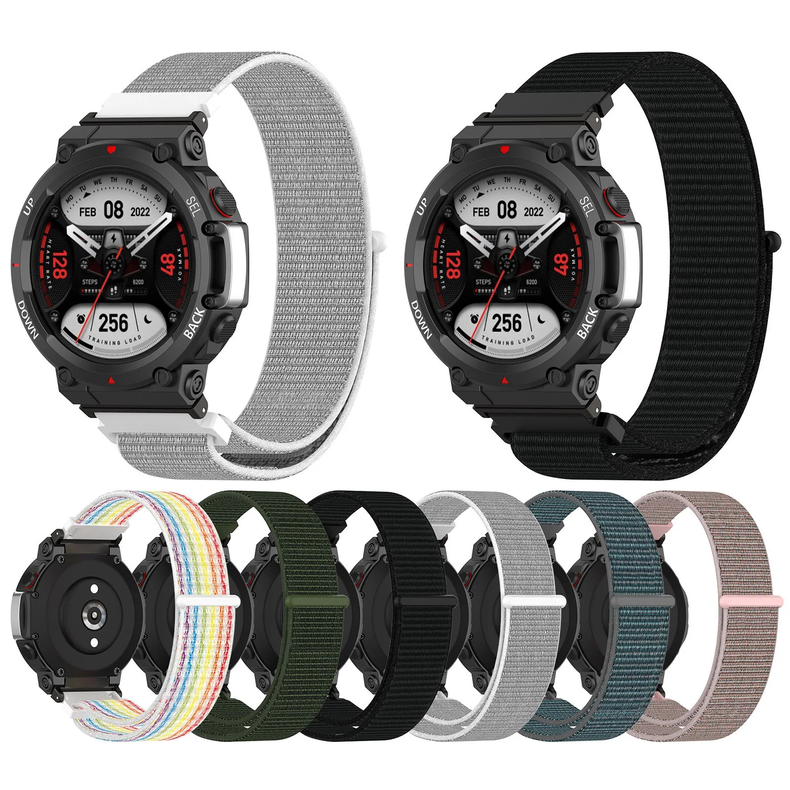 

Nylon Strap For Huami Amazfit T-Rex 2 SmartWatch Loopback Band Wristband Replacement Bracelet for Amazfit T-Rex 2 Velcro Strap