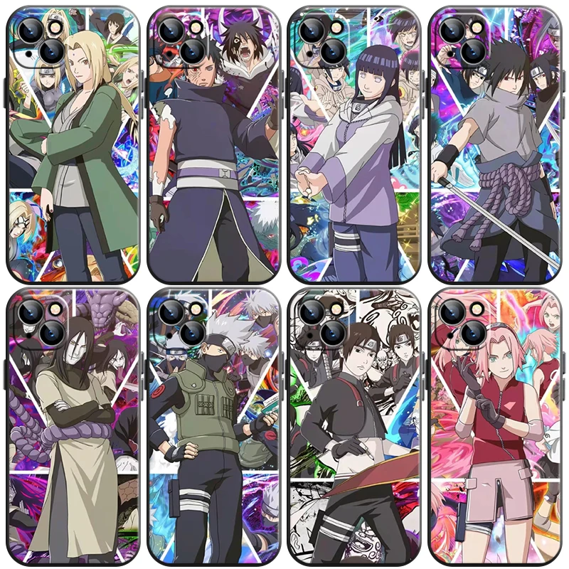 

NARUTO Anime Phone Case For Funda iPhone 11 13 Pro Max 12 Mini X XR XS Max 6 6s 7 8 Plus Back Liquid Silicon Silicone Cover