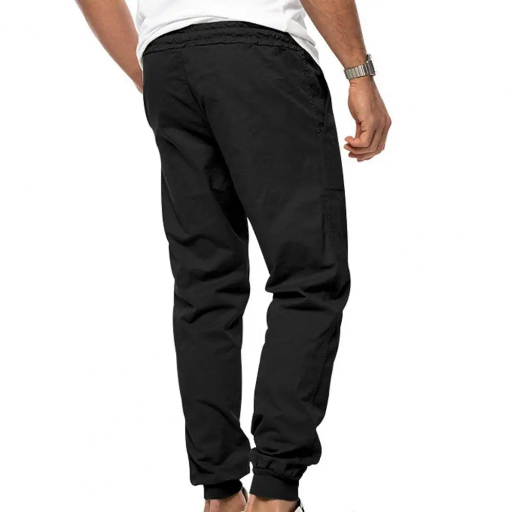 

Men Pants Soft Casual Men's Pants with Elastic Waist Drawstring Ankle-banded Pockets Ideal for Commute Outdoor Activities Summer