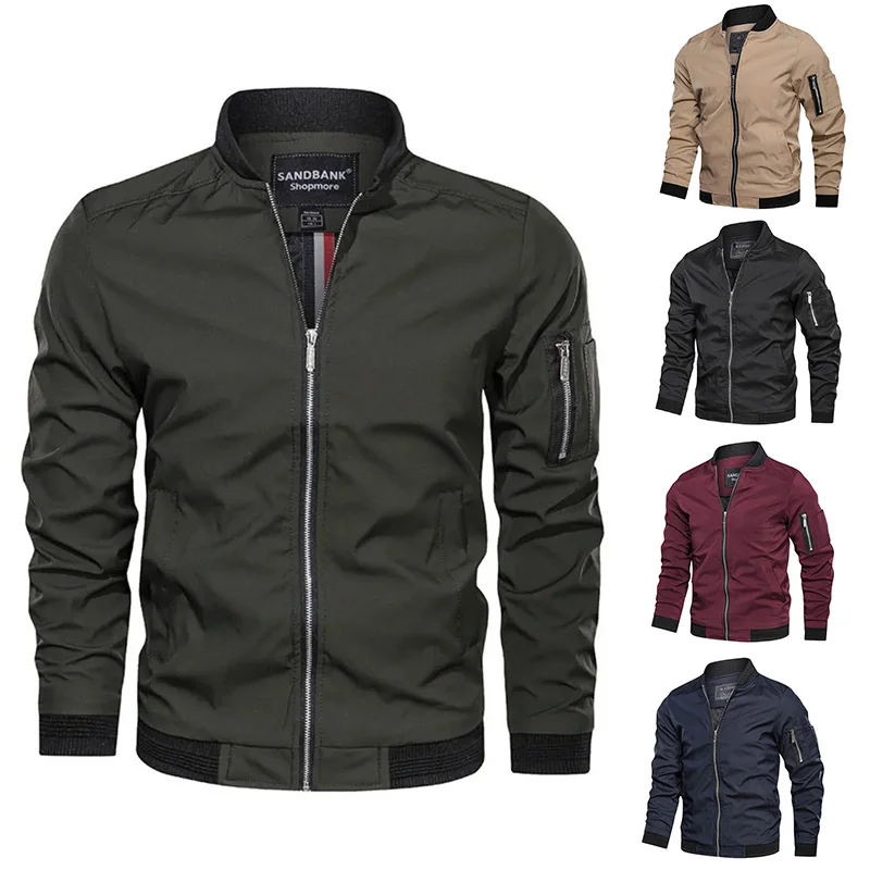 

New Loose Men's Bomber Jacket Autumn Winter Casual Coat Hip-Hop Baseball Collar Fashion Smooth Jacket Streetwear Plus Size 6XL