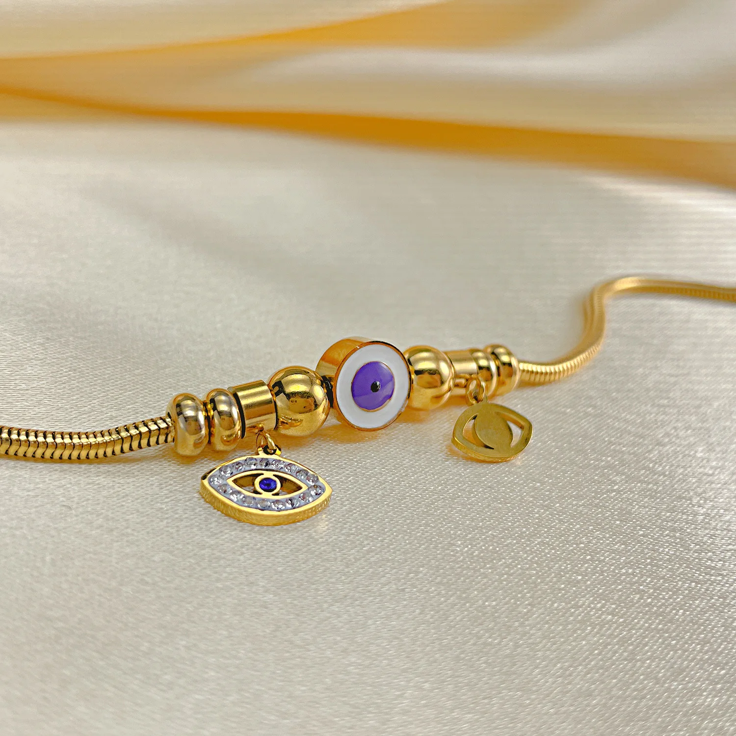 Dropshipping Titanium Steel Devil's Eye Hand Jewelry Wholesale Stainless  Personalized Gold Snake Bone Bracelet Female