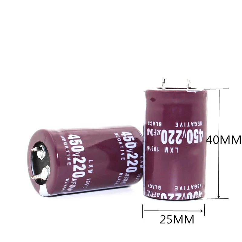 

1pcs/lot 450V 220UF 450V220UF aluminum electrolytic capacitor size 25*40mm ECK2 20%