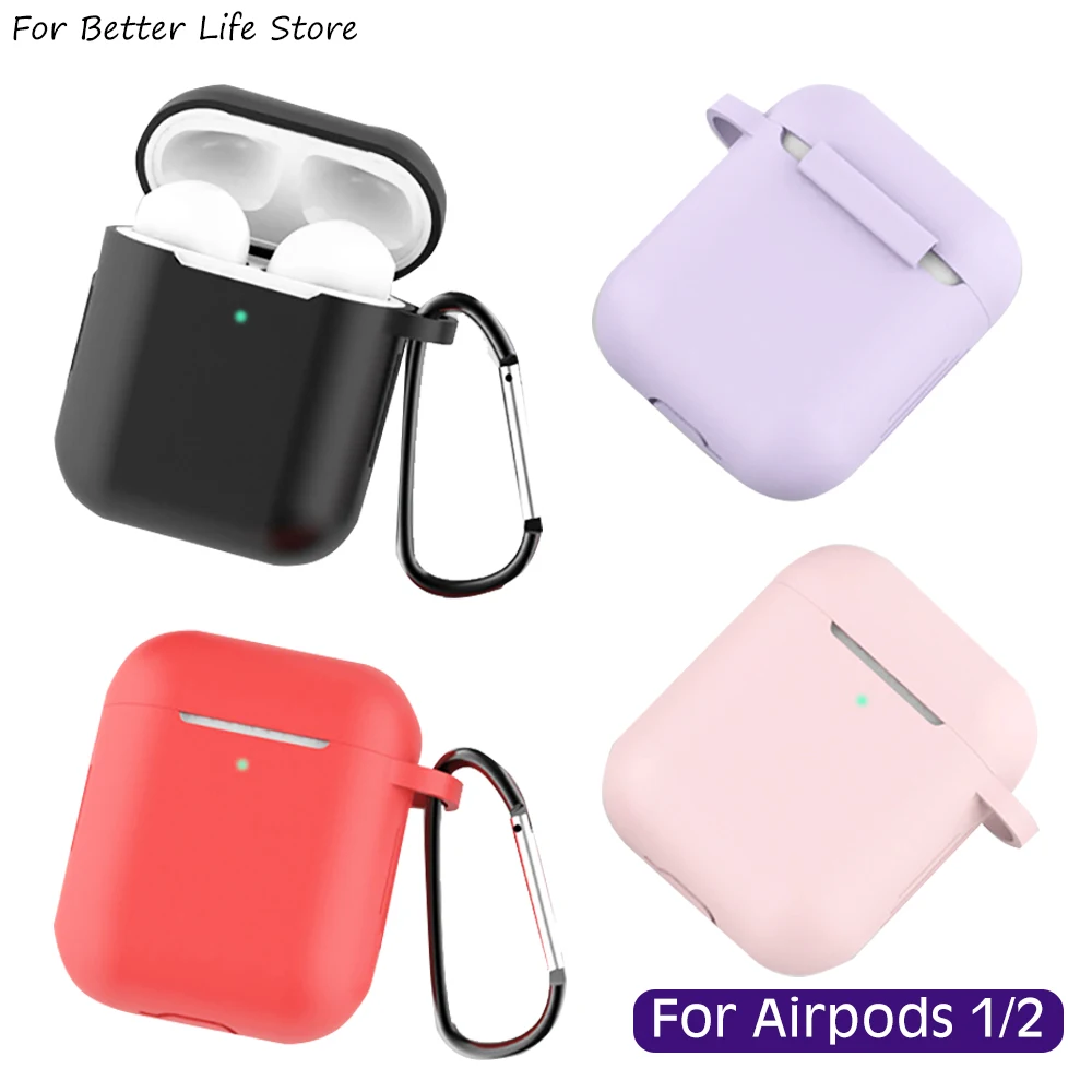 

1Pcs Silicone AirPods 1 /2 Earphone Cover For Bluetooth ComSpatible Protective Anti-Drop Charging Box Soft Case With Odorless