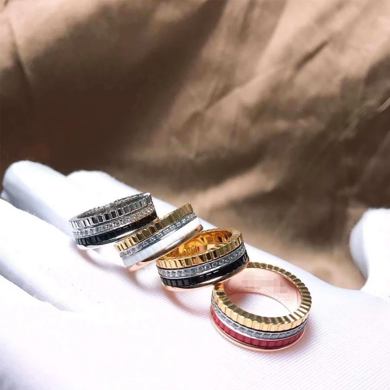 

Jerf 18k Gold Rings Women High Quality Fashion Luxury Couple Ring Gypsophila Pendant Ring Jewelry Holiday Party Accessorie Gift