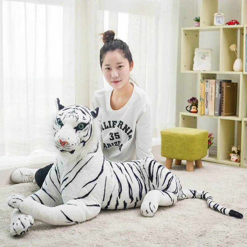 

60cm Giant White Tiger Plush Toys Soft Wild Animal Pillow Animal Doll Yellow Tiger Black Leopard Panther Toy For Children