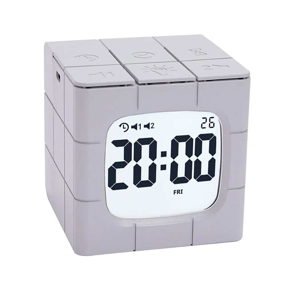 

Светодиодный цифровой будильник Cube, студенческий бесшумный ночник, светильник для спальни, обучения детей, Настольный светильник, лампа
