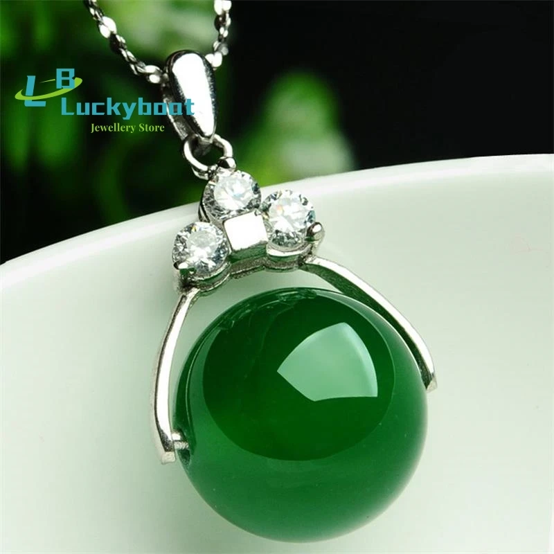 Fashion Chain Necklaces 2022 Woman Natural Green Jade Buddha Pendant Vintage Authentic 925 Sterling Silver Jewelry  Stainless St