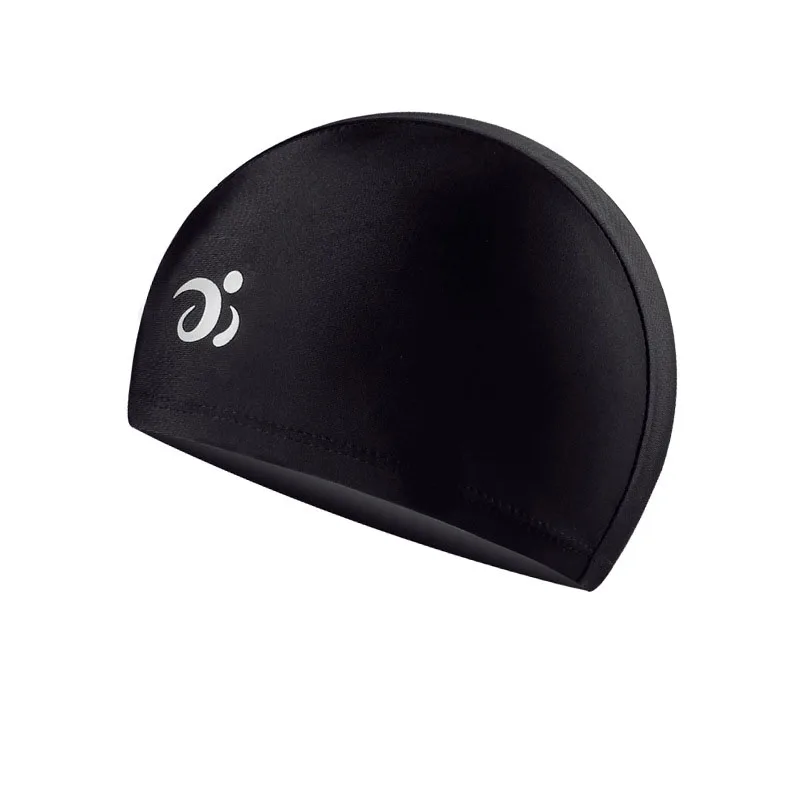 New Adults Swimming Caps Simpleness Cloth Printing Men Waterproof Swim Pool Cap Ear Protect Large Diving Hat |