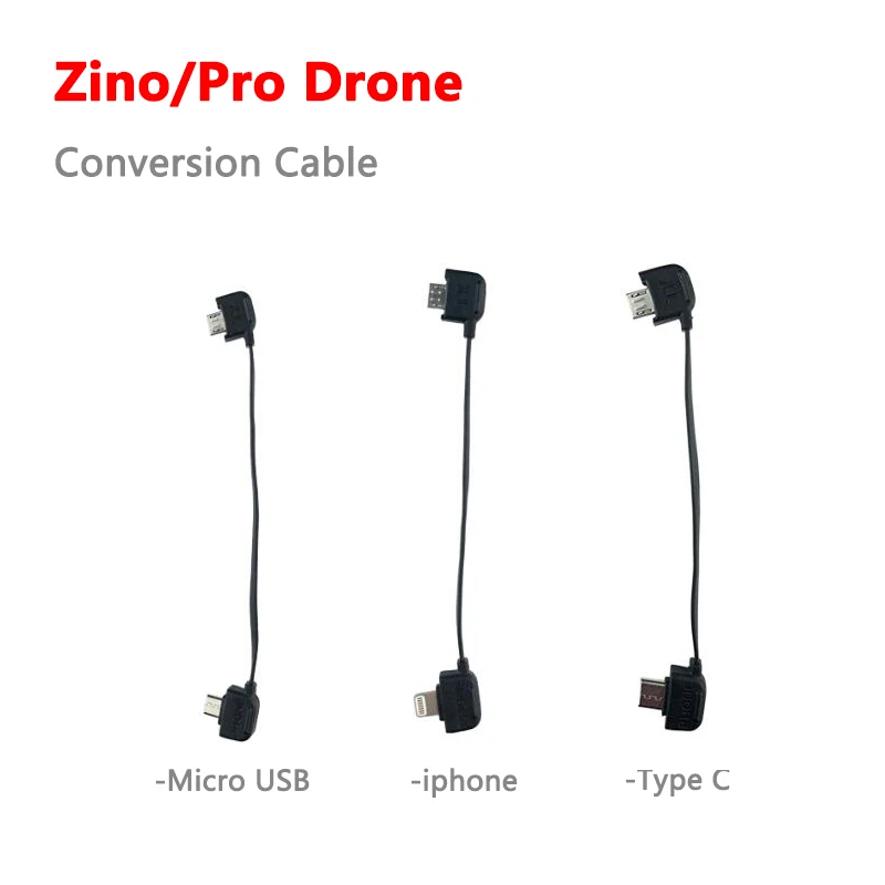 Фото Hubsan Zino / Zino Pro Кабель для преобразования дрона-Micro USB / iphone / Type C, Запасная часть №1