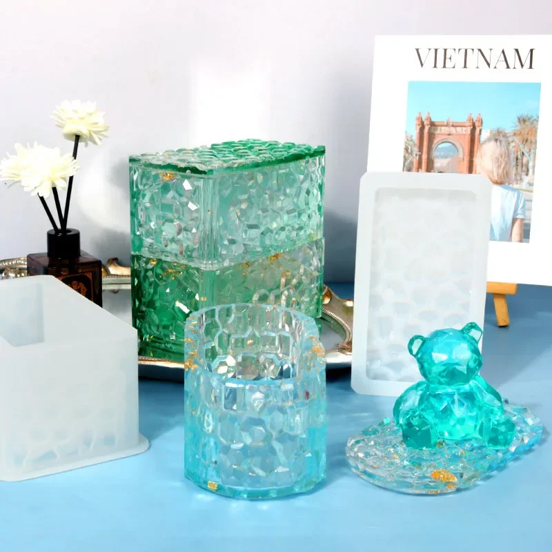 DIY Алмазный круглый бриллиант штабелируемый высокий ящик для хранения