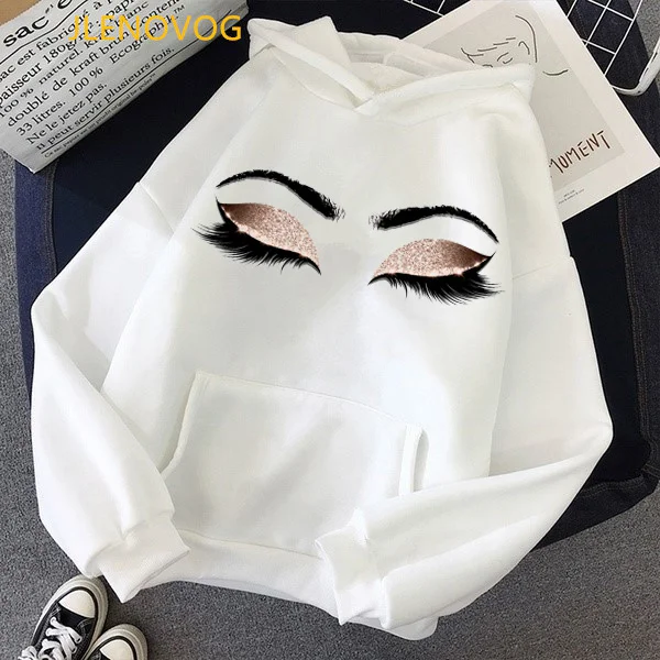 

Makeup Art Brown Eyelashes Print hoodies women clothes sudadera mujer kawaii winter sweatshirt femme streetwear