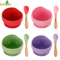 baby silicone feeding bowl tableware for kids waterproof suction bowl with spoon children dish set kitchenware infant plates