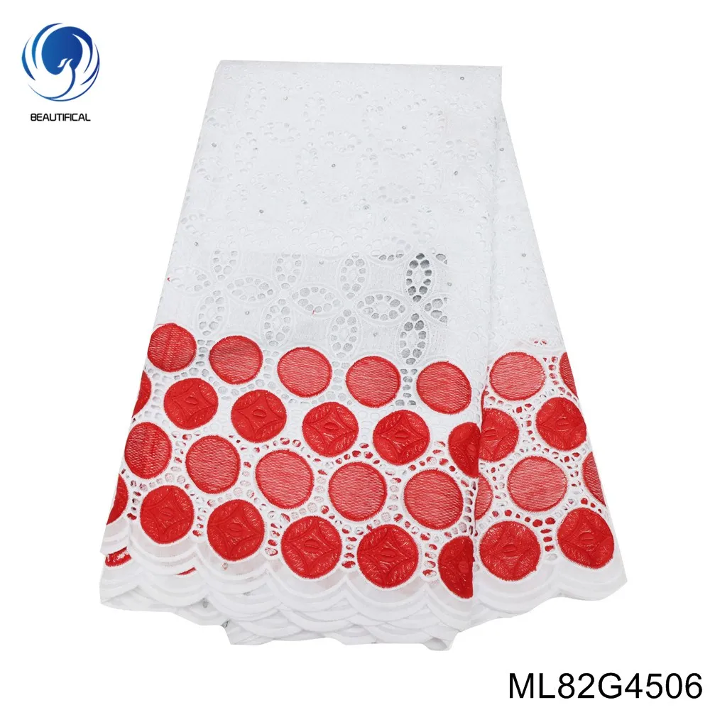 

Красивая африканская ткань 2023 высококачественное Прошитые кружева 5 ярдов Горячая Водорастворимая нигерийская стильная вечерняя одежда ML82G45