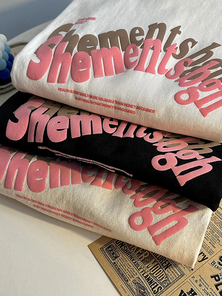 200 г мужская футболка из плотного хлопка с короткими рукавами новинка лета 2024