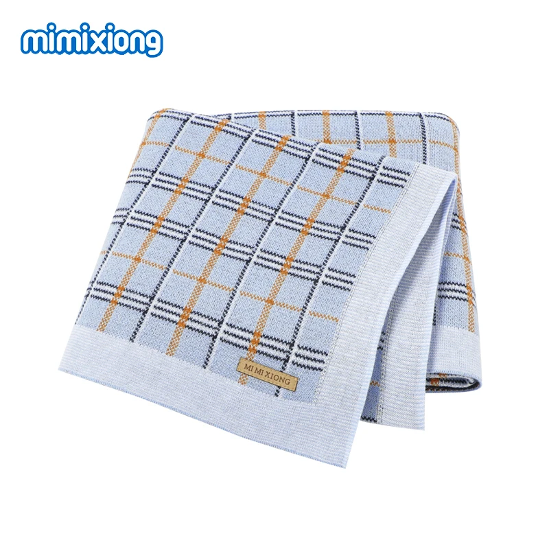 

Baby Blankets Newborn Cotton Plaid Knitted Swaddle Wrap Quilts for Stroller Bassinet 100*80cm Infant Boys & Girls Receiving Mats