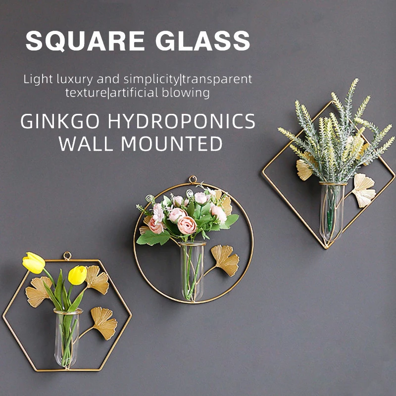 

Wall Hydroponic Vase Wall Hanging Creative Restaurant Wall Wall Decoration Pendant Home Living Room Background Wall Decoration