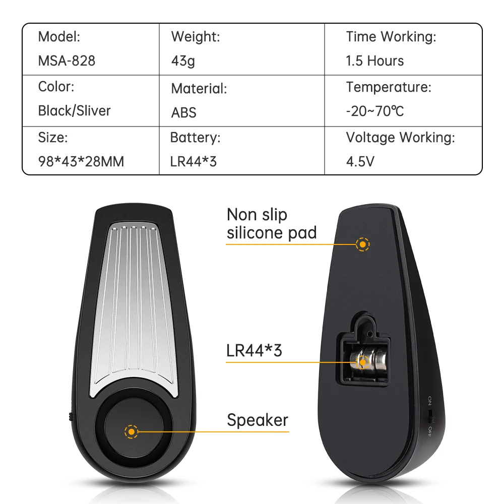 Беспроводная Дверная Стоп-сигнализация 130 дБ Вибрационная Защелка Система