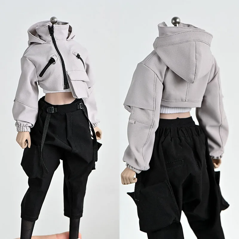 

1/6 Scale Female Soldier Sexy Trend Grey Loose Short Jacket Casual Coat Fits 12 Inches TBL Smal Chest Action Figure Model