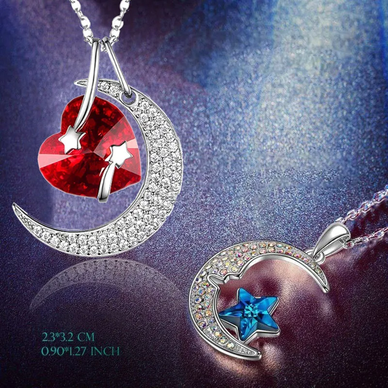 

2pcs Elegant Classic Moon Love Necklace Women's Necklace Valentine's Day Gift Birthday Gift Anniversary Gift For Friends