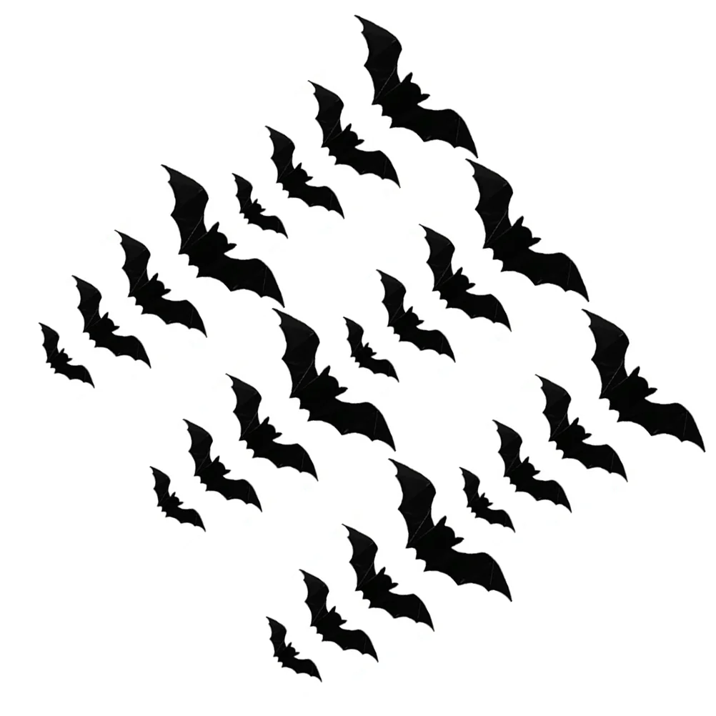 

5 Sets/80PCS Black 3D Fashion Wall Stickers Wall Decals Bat Decals for Decoration Party