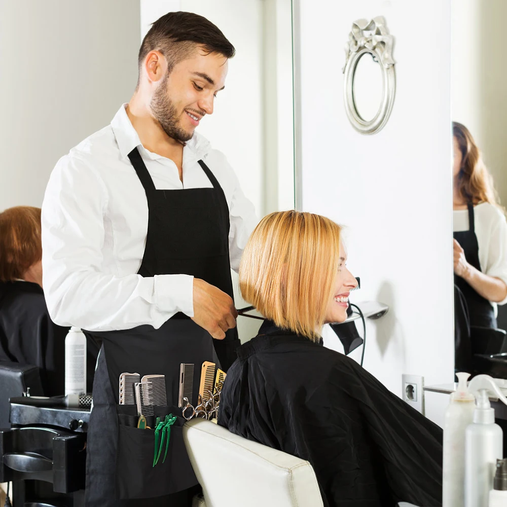 Парикмахерская накидка-полуфартук с карманом 3 вида