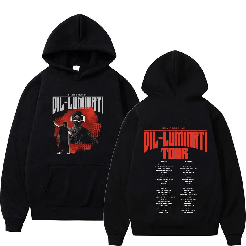 Diljit Dosanjh Dil-Luminati 2024 Tour Album Hoody Men's Vintage Fashion High Quality Oversized Sweatshirt Man Hip Hop Streetwear