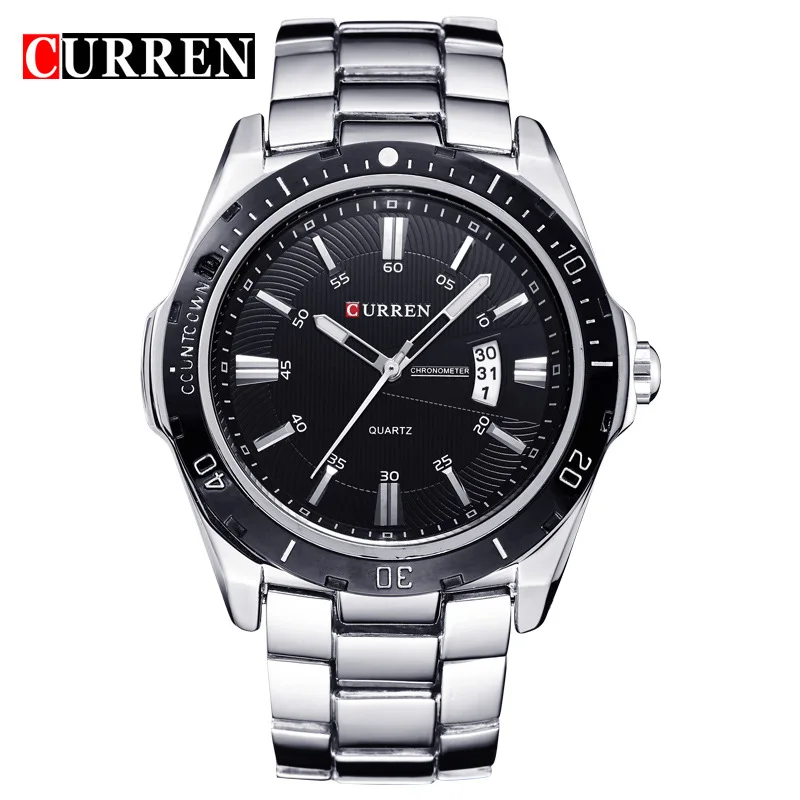 

CURREN 8110 Men's Watch Fashion Calendar Watch Men's Steel Belt Waterproof Quartz Watch