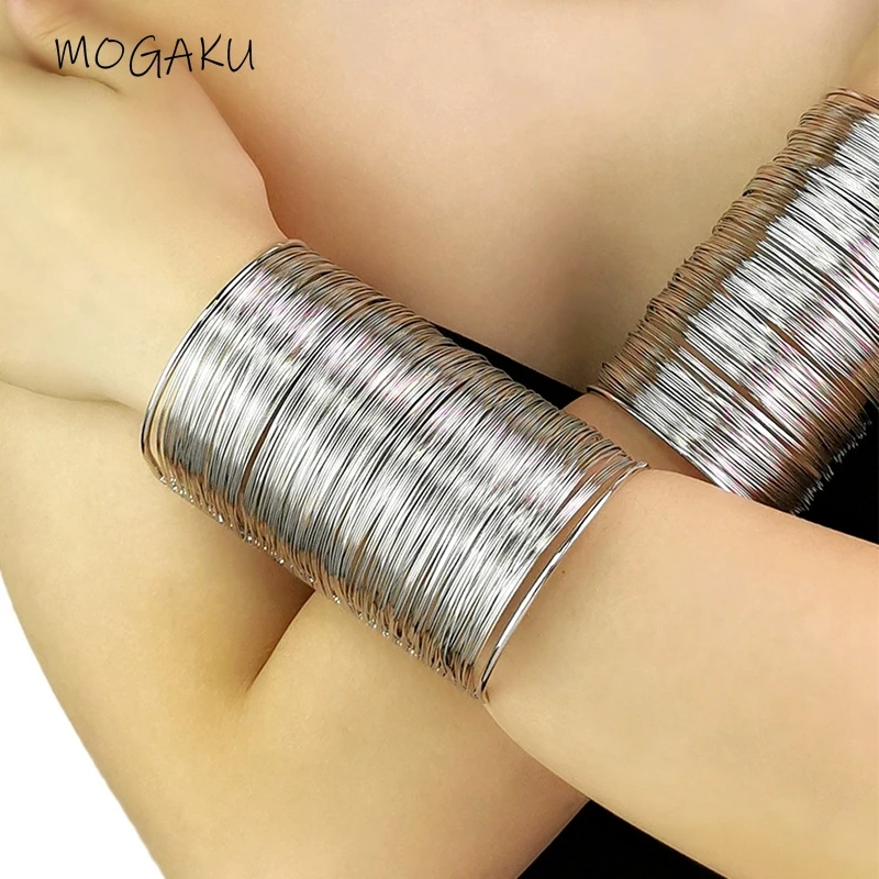 Женский Длинный металлический Браслет-манжета, в стиле панк