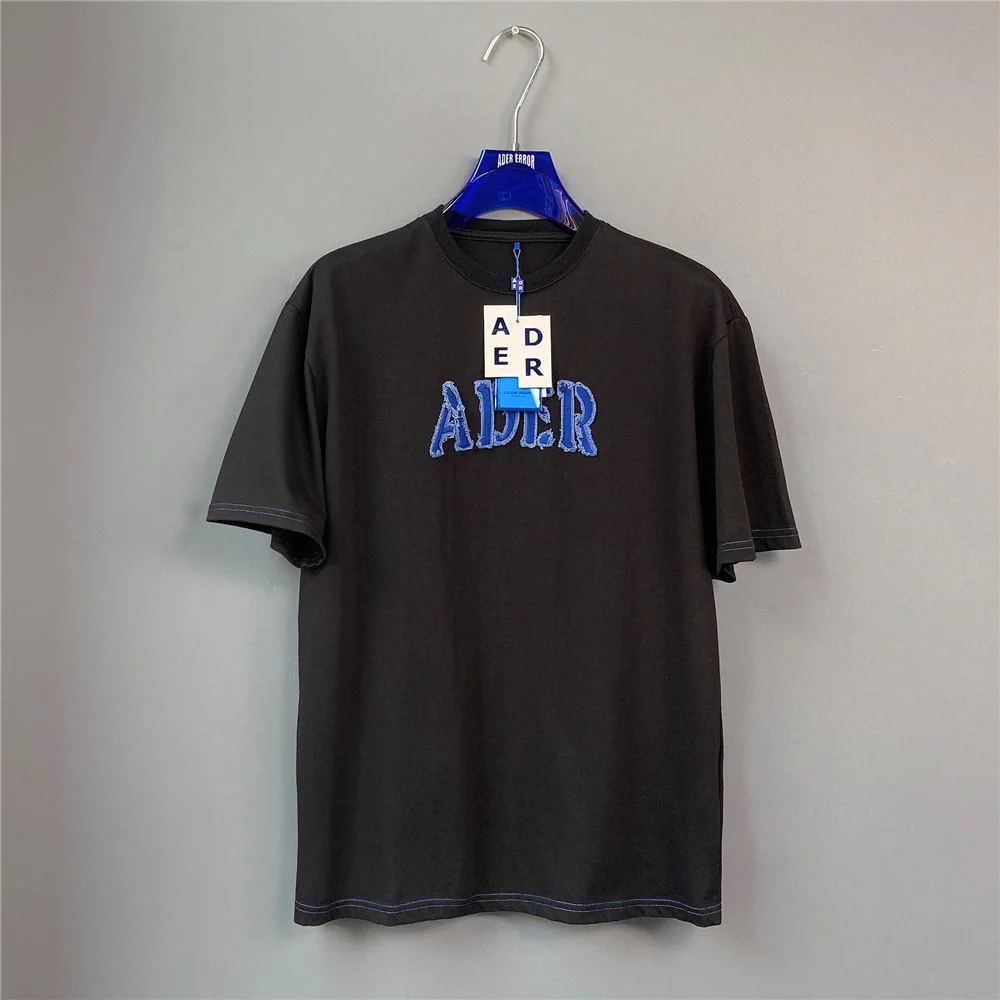 

Ader Error T-shirts Men Women Summer Fashion AE Men's Embroidered Patch Sleeve Short T-shirt Women's Korean Top Harajuku TShirt