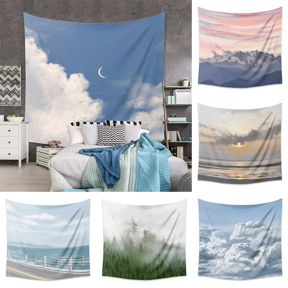 

Oil Painting Scenenry Tapestry Wall Hanging Kawaii Room Decor Tapestry Aesthetic Wall Art Tapestries Decoration