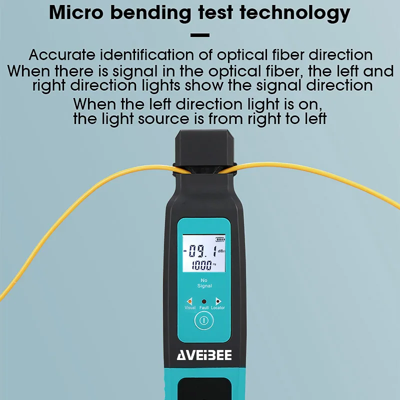 AVEIBEE Fiber Optic Identifier Live Fiber Optical Identifier with Built in 10mw Visual Fault Locator 800-1700nm SM MM
