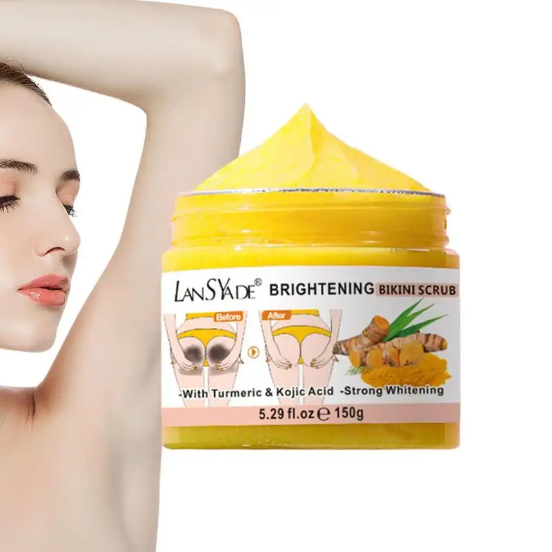 

Bikini Scrub Exfoliator Turmeric Privates Intimate Skin Lightener 5.3oz Gentle Undiluted Natural Rejuvenating Moisturizing Body